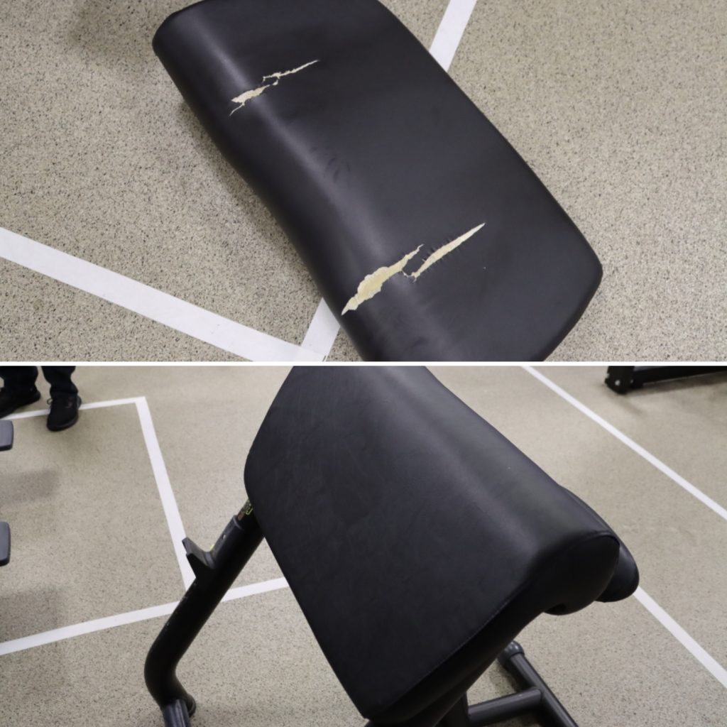 Gym seat upholstery repair