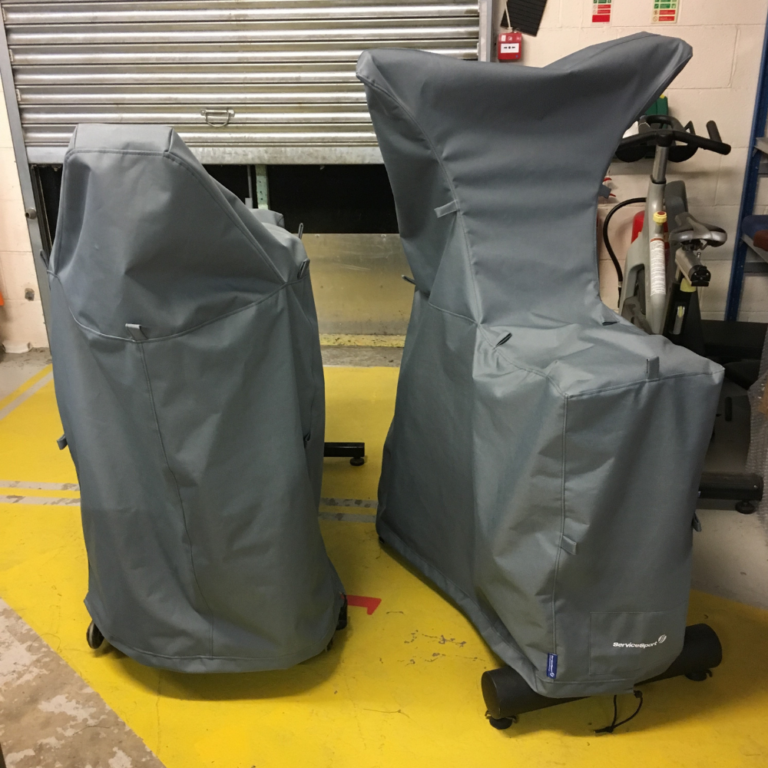 Protective covers for gym equipment onboard vessels