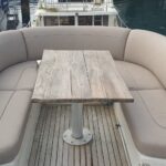 outdoor seating on board a boat