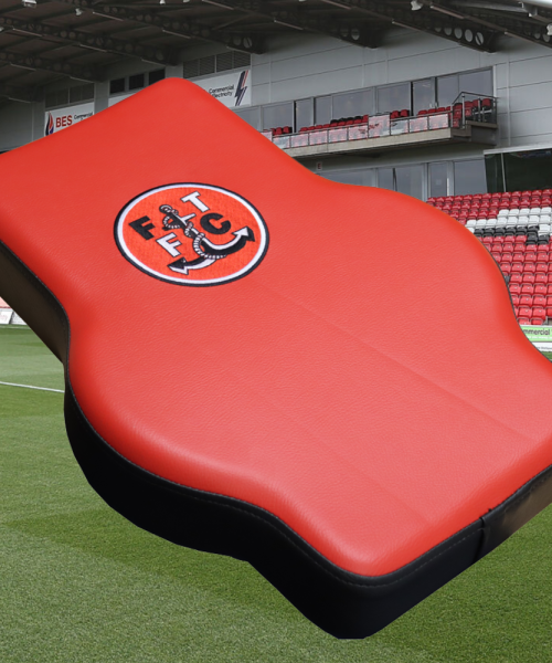 Reupholstered pad for Fleetwood Town Football Club